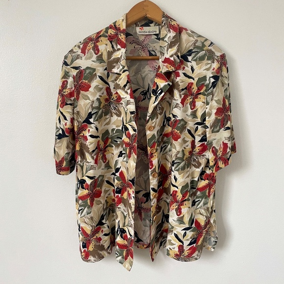 Vintage Flower Shirt 80s - Picture 1 of 5